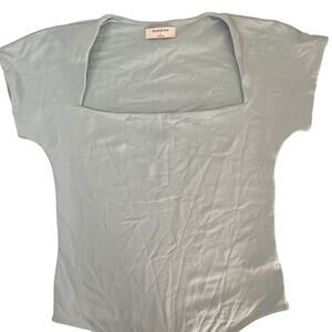 Babaton Open Back Bodysuit Light Blue Womens L